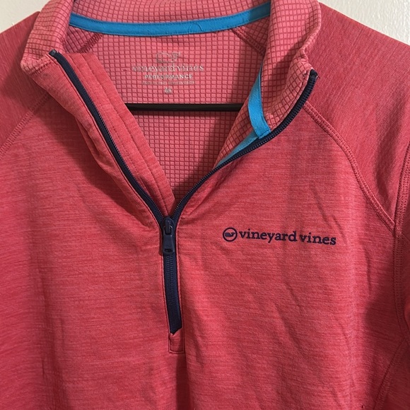 EUC Vineyard Vines Men’s Performance Red Quarter Zip Pullover Medium - Picture 3 of 5